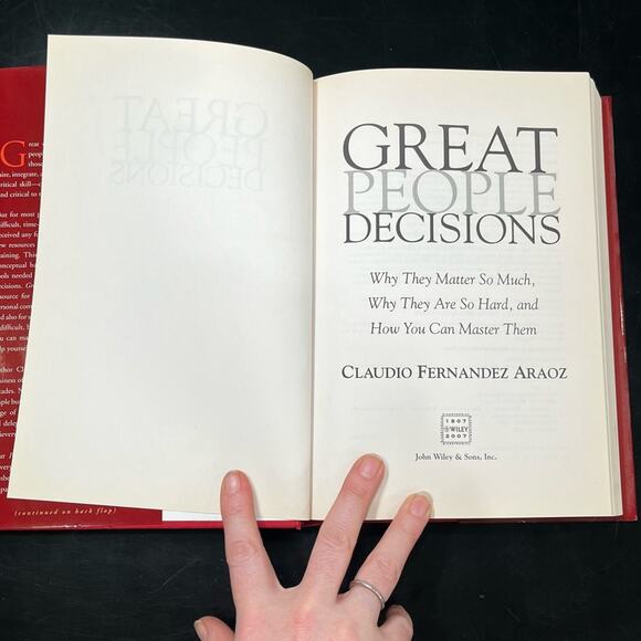 NEW Great People Decisions Hardcover Nonfiction Book by Claudio Fernandez Araoz - Picture 9 of 14